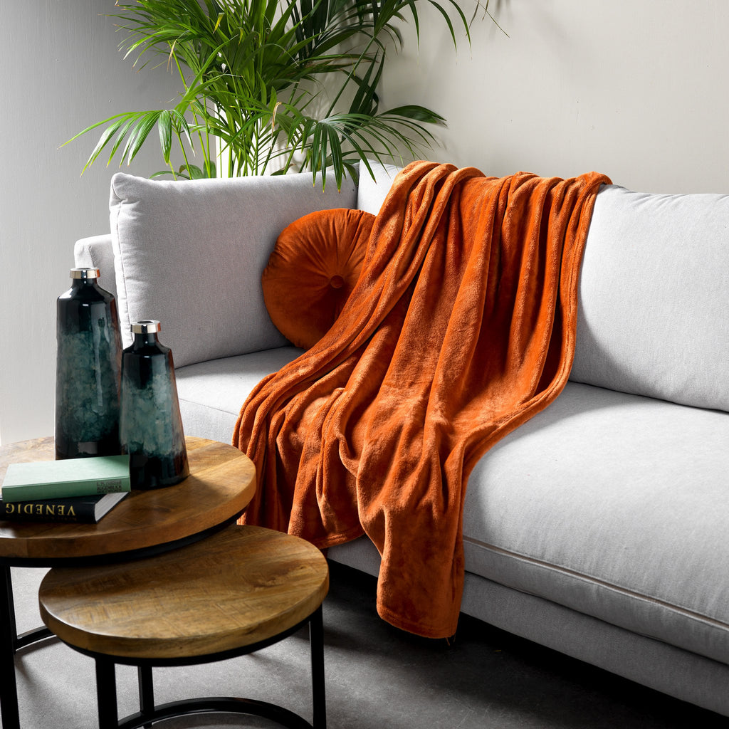 Dutch Decor Harvey - Plaid 150x200 cm - Potters Clay - oranje-terracotta