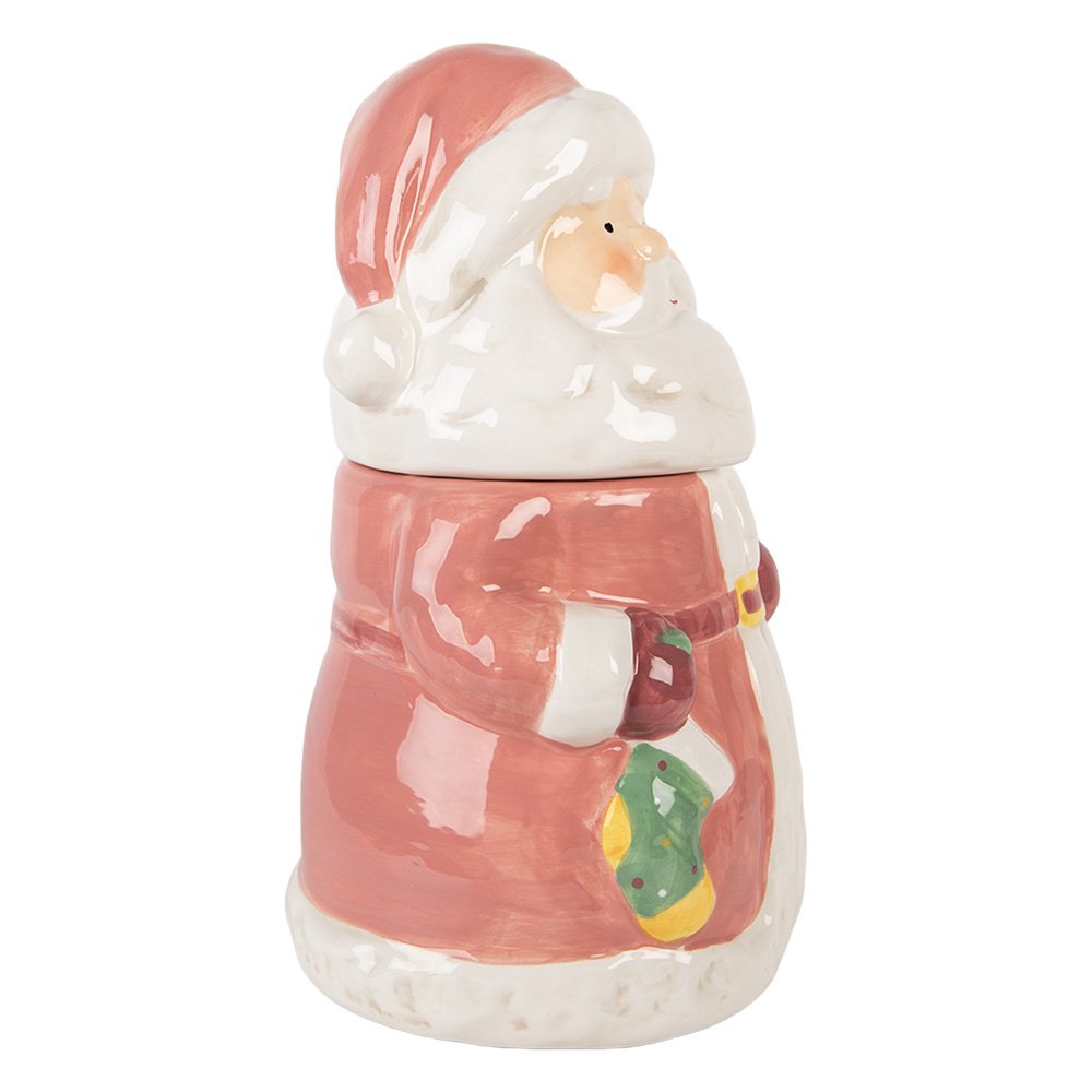 Voorraadpot Kerstman Ø 15x26 cm Roze Keramiek