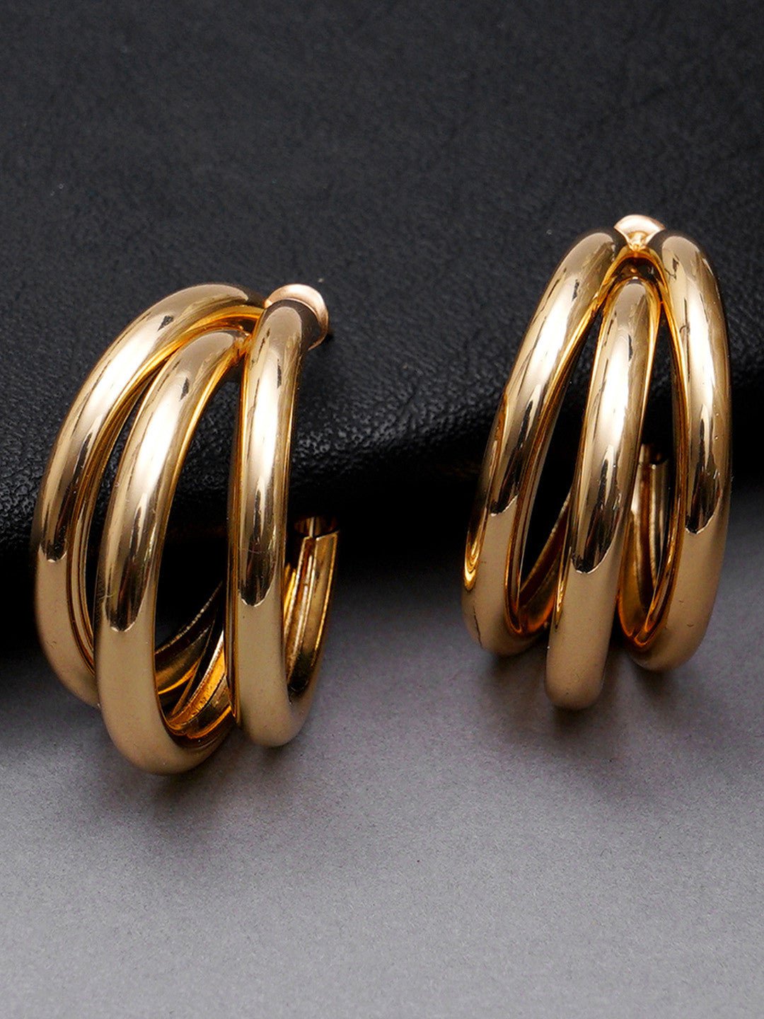 Vergulde oorringen – mode-sieraden – veilige sluiting aan de achterkant – 2,3 cm lengte