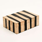 Zwart gestreepte houten decoratieve doos