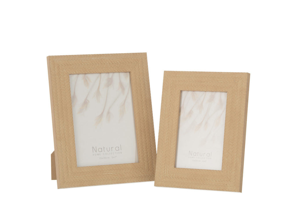 J-Line fotolijst - fotokader Gewoven - hout - donkerbeige