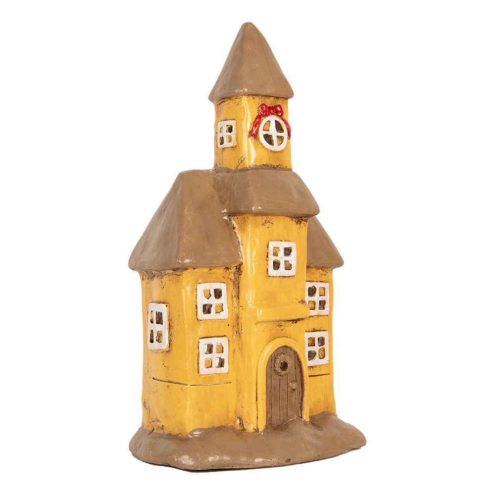 Waxinelichthouder Huis 23x17x43 cm Geel Keramiek