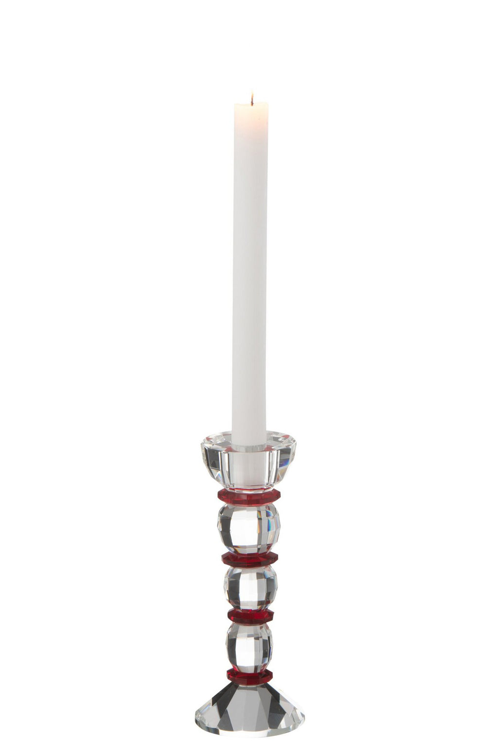 J-Line Kandelaar Annie Kristal Rood/Transparant Small