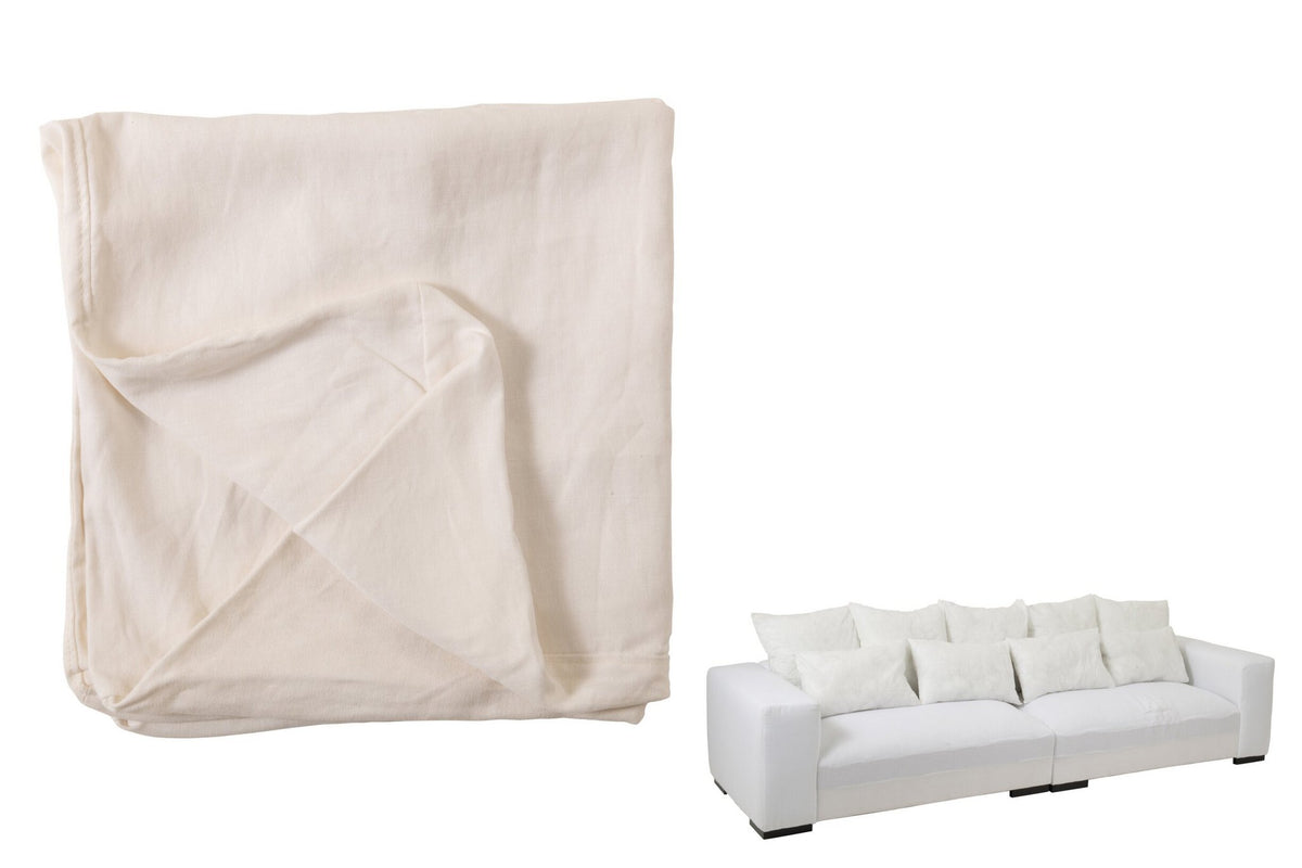 J-Line Hoes Voor Zetel+9 Kussens Monaco Linnen Xl Marshmallow Wit