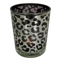 Theelichthouder zilver leopard large 18cm*