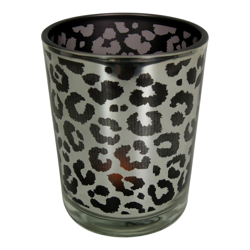 Theelichthouder zilver leopard large 18cm*