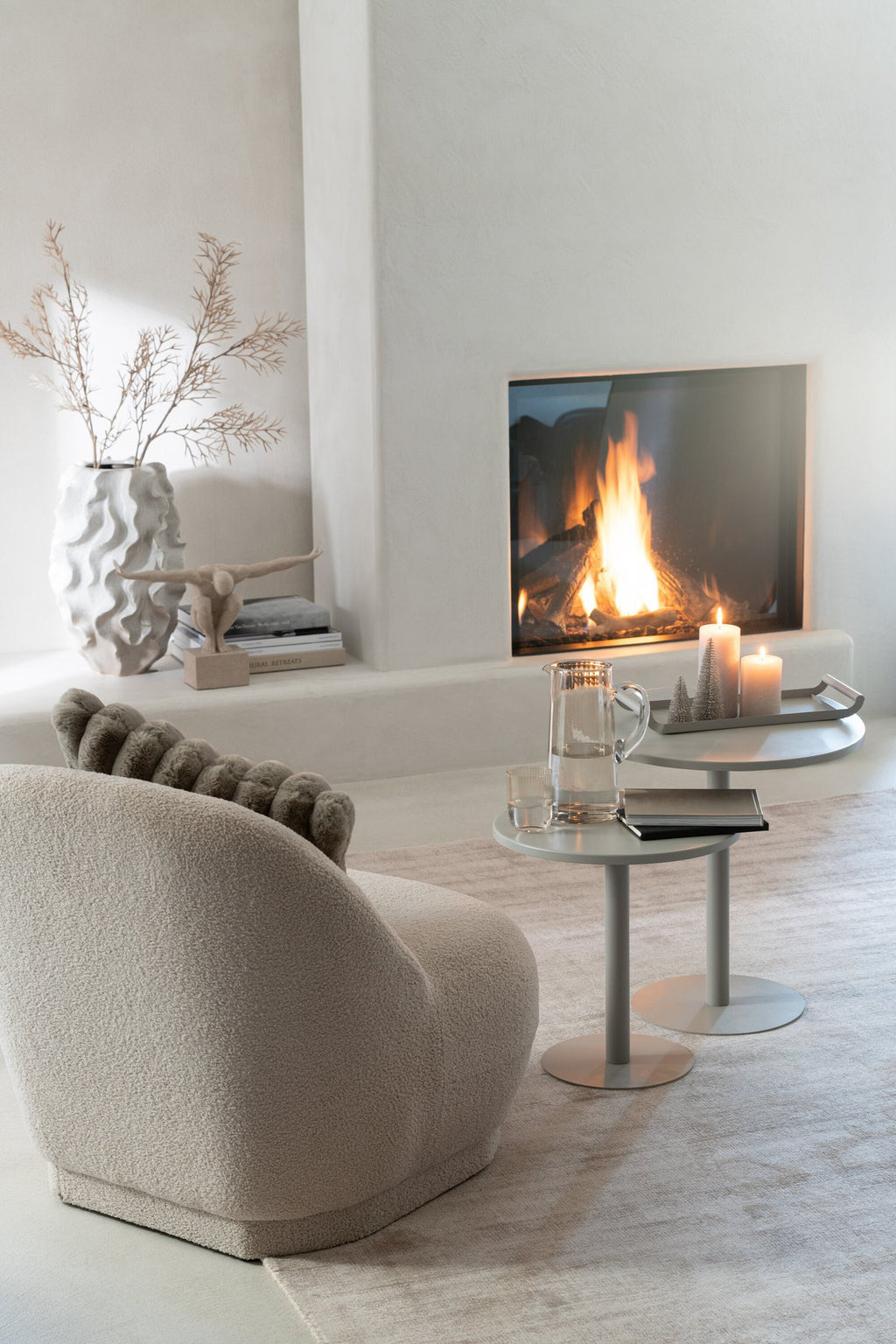 J-Line decoratie Sporter - marmer - polyresin - beige -large
