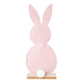 Stoffen haas op voet 12x4x30cm roze
