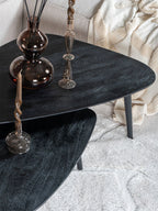 Salontafel Jamal - Zwart Mangohout - Set van 2