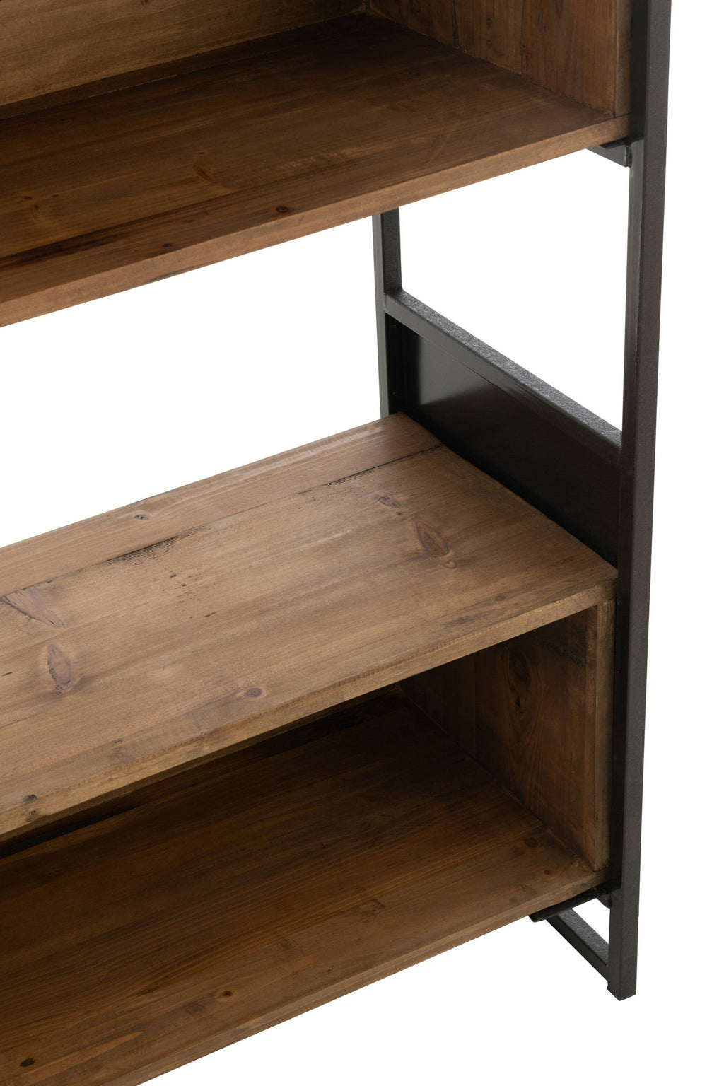 J-Line Rek Gerecycleerd Hout/Metaal Zwart/Naturel Small