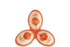 J-Line serveerschaal Granada Clover - keramiek - wit/oranje