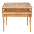 Vitrinekast Goudkleurig, Hout en Glas 80x46x85 cm