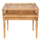 Vitrinekast Goudkleurig, Hout en Glas 80x46x85 cm