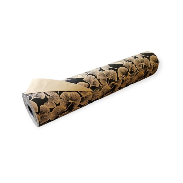 Papierrol – Bio Kraft Botanic – Zwart / Kraft – 60cm x 100m