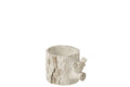 J-Line bloempot Vogel - cement - wit - extra small