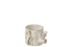 J-Line bloempot Vogel - cement - wit - extra small