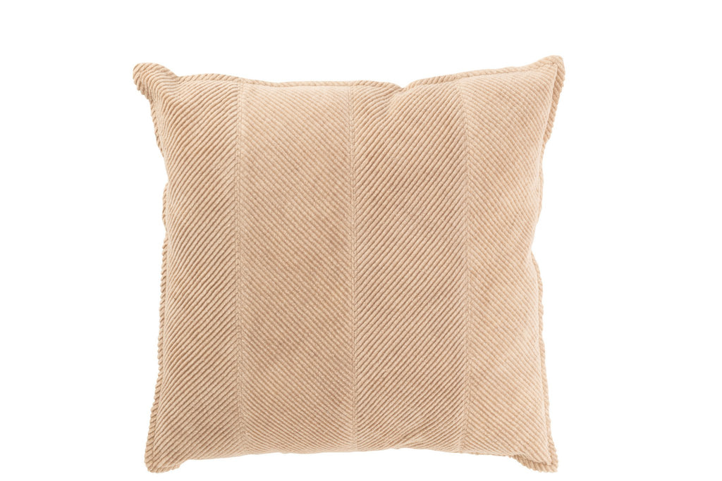 J-Line Kussen Strepen Katoen/Polyester Beige