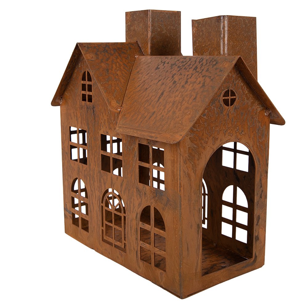 Decoratie Beeld Huis 17x9x22 cm Bruin Metaal