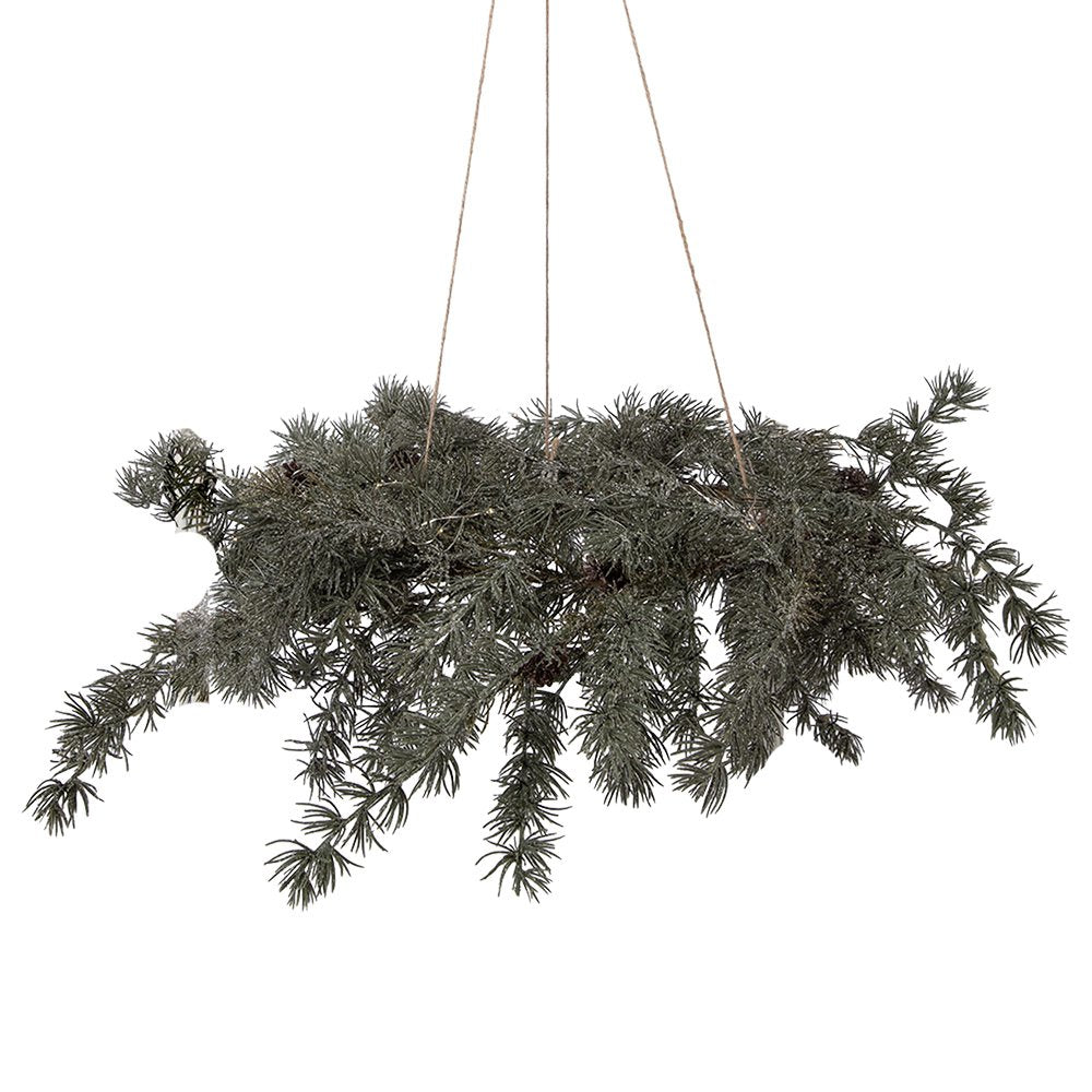 Kerstkrans Ø 60 / 3xAA Groen Kunststof