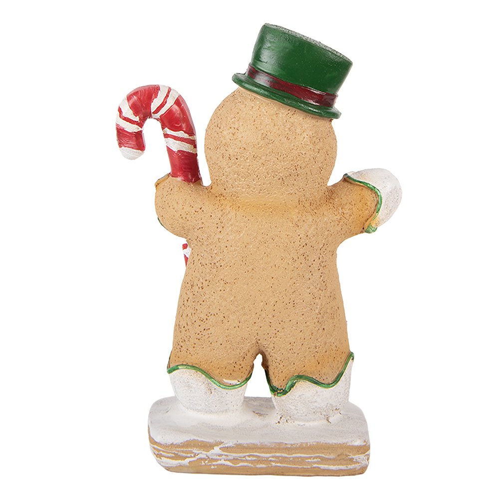 Kerstdecoratie Beeld Gingerbread man 12x6x18 cm Bruin Polyresin