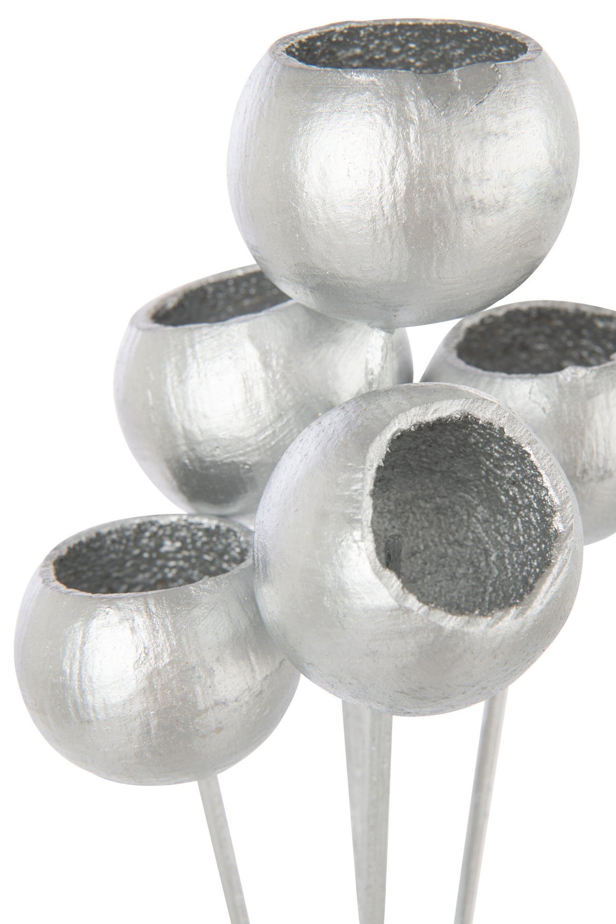 J-Line tak droogbloem - zilver - set van 3