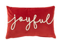 J-Line kussen Rechthoek Joyful - fluweel - rood/wit