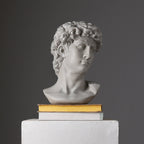 Witte David Bust Sculpture Michelangelo Geïnspireerd Klassiek Standbeeld voor Home Decor