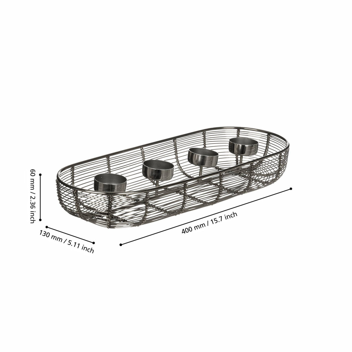 Kandelaar Hagony Zilver 41x14x6 cm