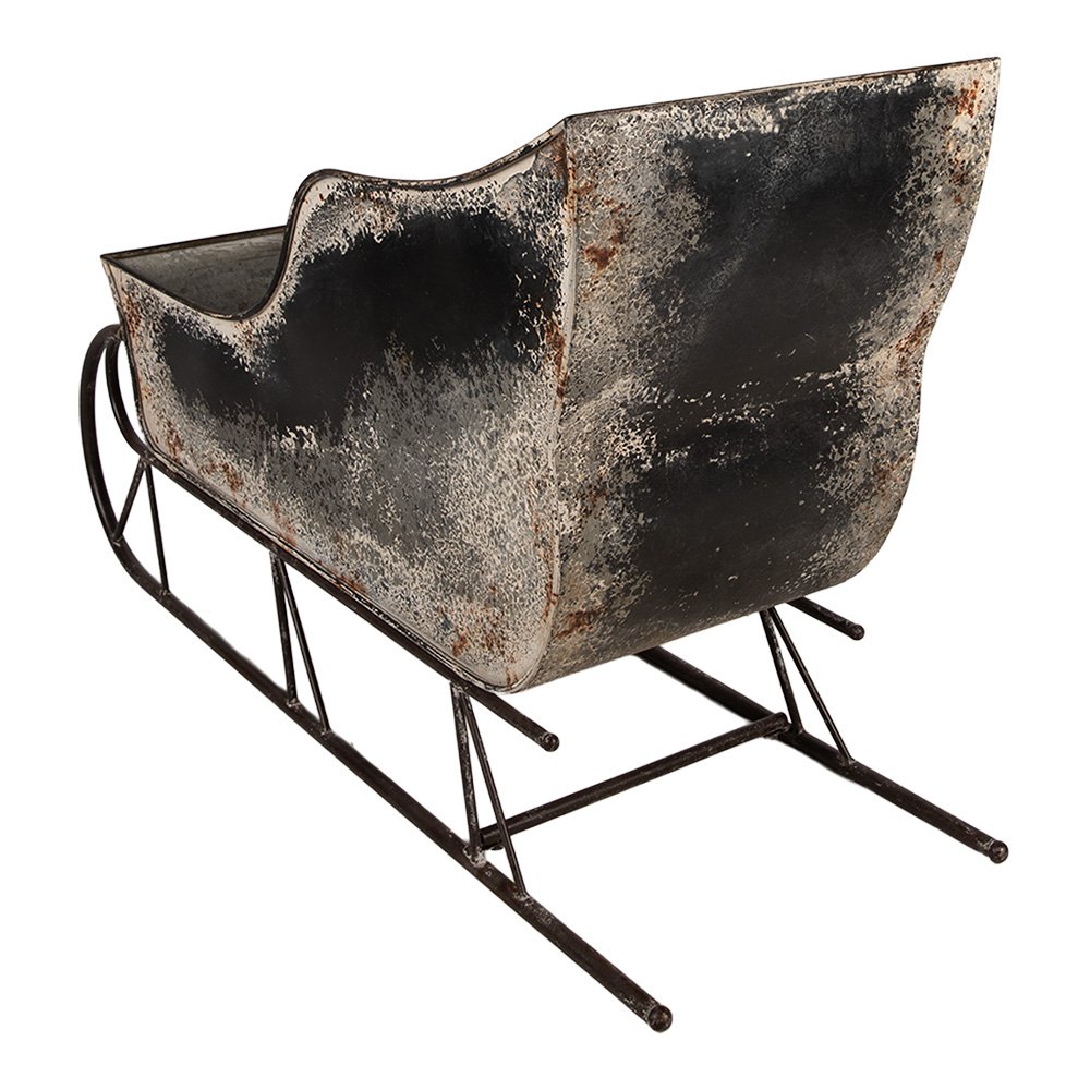 Kerstdecoratie Beeld Slee 123x46x74 cm Grijs Metaal
