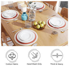 Eetplacemats – Katoenen geribbeld hittebestendig – 32 cm ronde set van 4