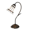 Tiffany Tafellamp 48 cm Bruin met polyresin tiffany bureaulamp