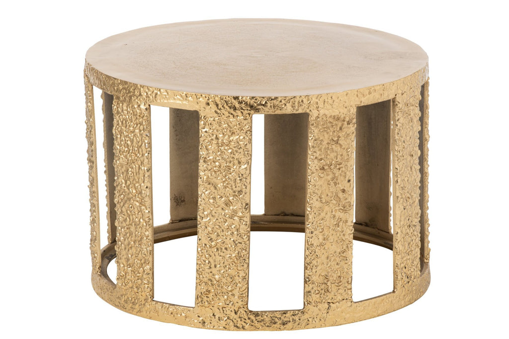 J-Line Gestreepte salontafel - aluminium - goud
