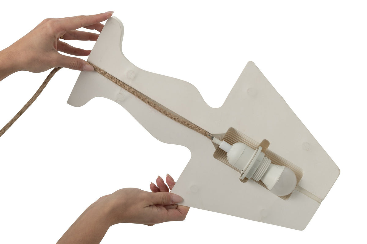 J-Line lampenkap Vint Vouwbaar - papier - gebroken wit