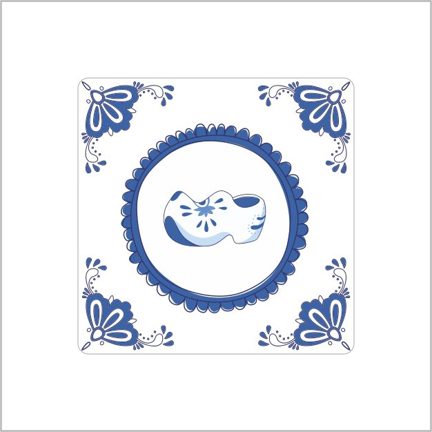 Wensetiket - delfts blauw –klomp – 250 stuks