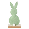 Stoffen haas op voet 8x4x19cm groen