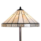 Tiffany Vloerlamp Ø 50x164 cm Beige Glas Staande Lamp