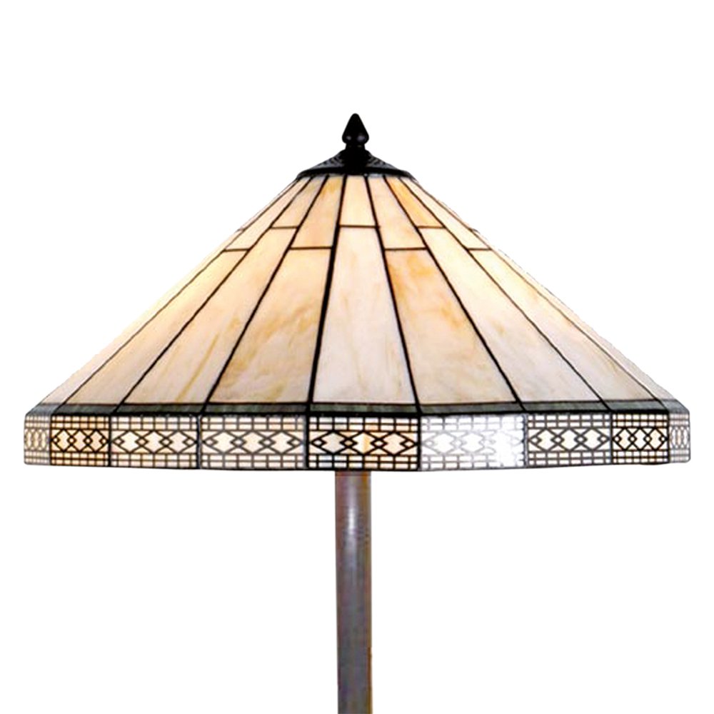 Tiffany Vloerlamp Ø 50x164 cm Beige Glas Staande Lamp
