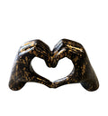 Polyresin Hand Hart Zwart Gold Splash