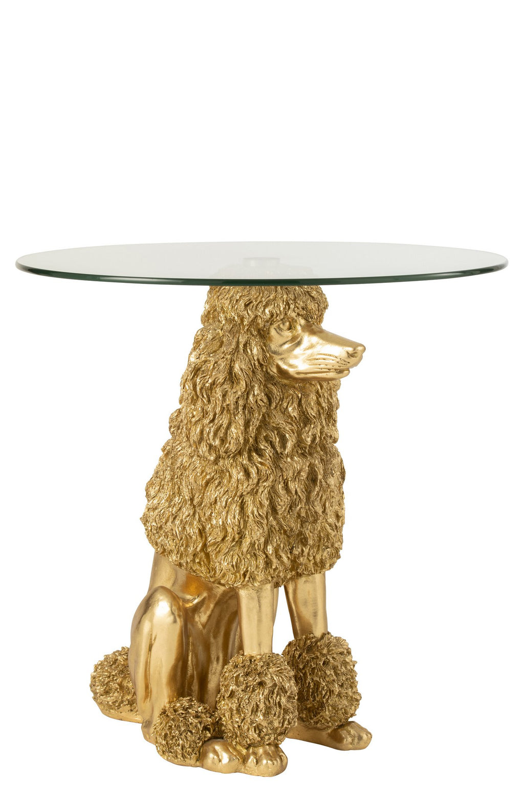J-Line bijzettafel Poedel Rond - polyresin - goud