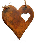 Metalenhanger hart 10st 14x17cm roest