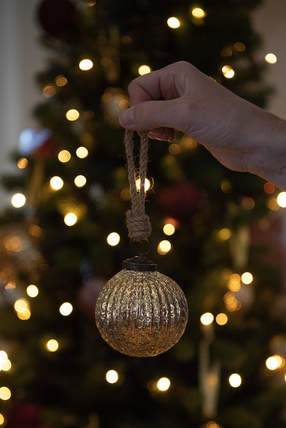 Kerstbal Ø 7 cm Goudkleeurig Glas Kerstdecoratie