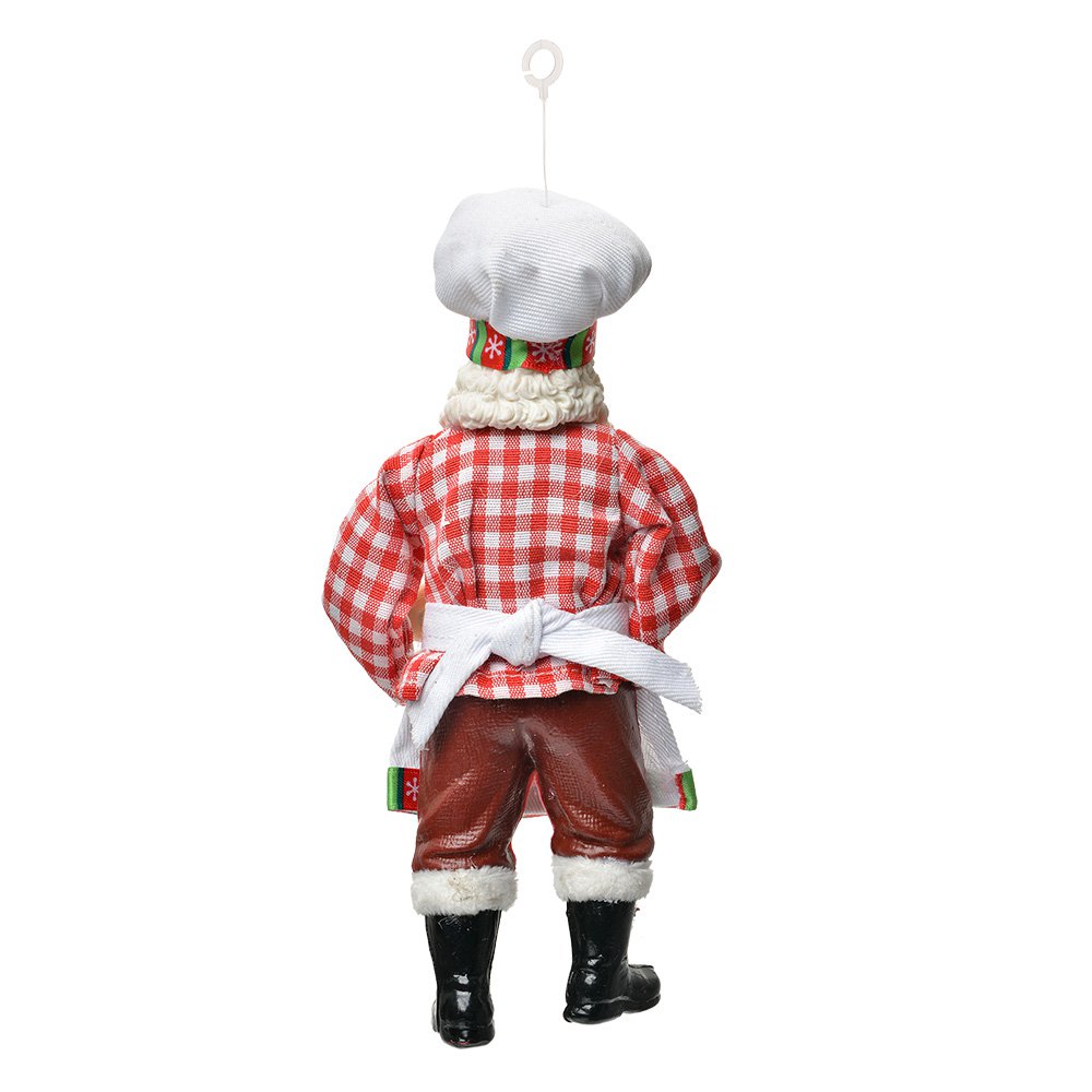 KERSTTHanger Kerstman 17 cm Wit Textiel