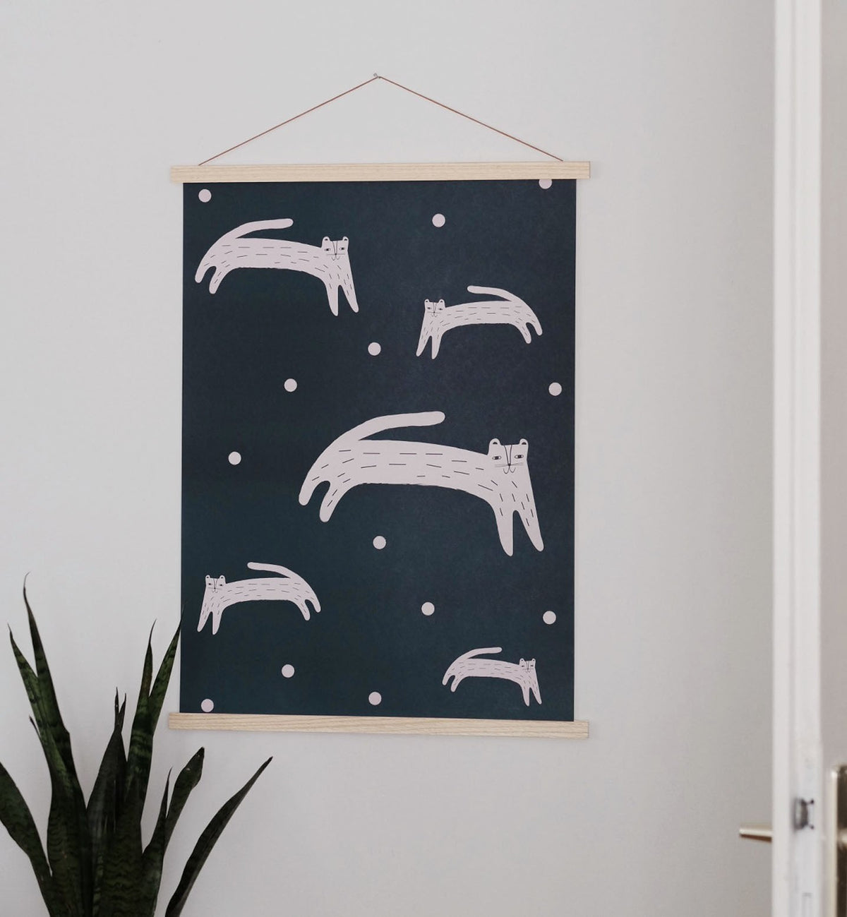 Katten en draden poster, eco-papier en verpakking