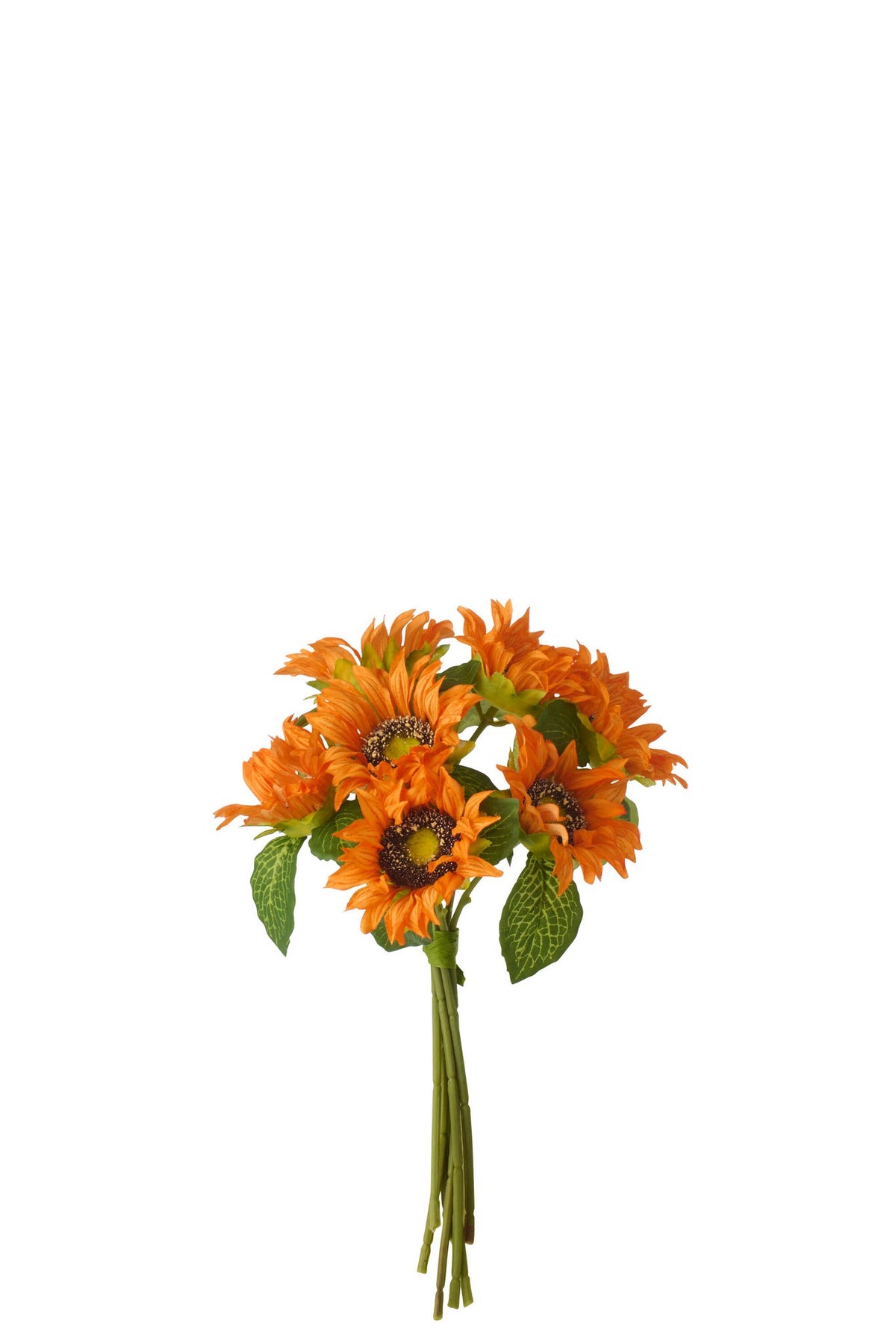 J-Line bloemenboeket Zonnebloem - textiel - oranje