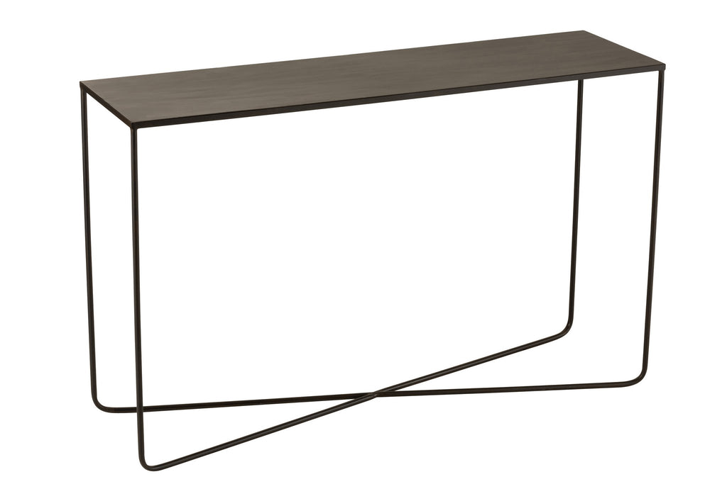 J-Line Console Rechthoek Kruis Frame Metaal Zwart