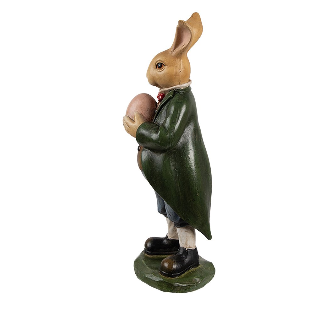 Decoratie Beeld Konijn 20 cm Bruin Groen Kunststof