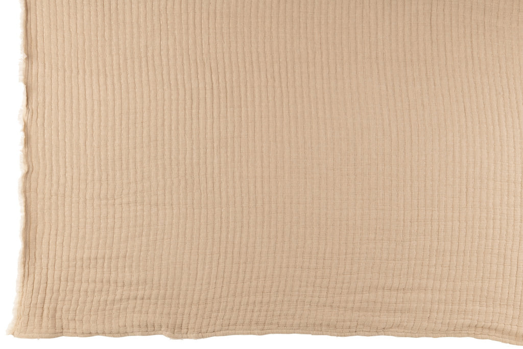 J-Line Plaid Teddy Strepen Stiksel Katoen/Polyester Beige