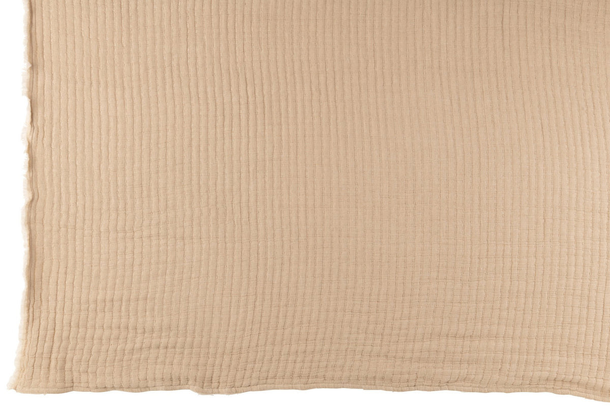 J-Line Plaid Teddy Strepen Stiksel Katoen/Polyester Beige