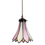 Hanglamp Tiffany Ø 15x115 cm Roze Beige Glas Hanglamp Eettafel