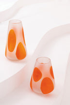 J-Line windlicht Stippen - glas - oranje - S